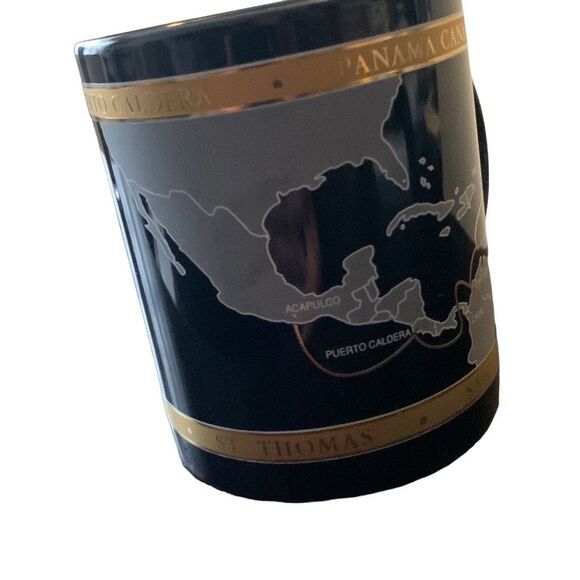 Pre Owned Regal Princess Panama Canal Cruise Coffee Mug Cup Gold Blue - Picture 11 of 11